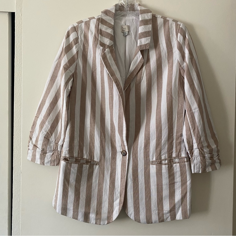 Target A New Day Linen Blend Blazer, Size 6